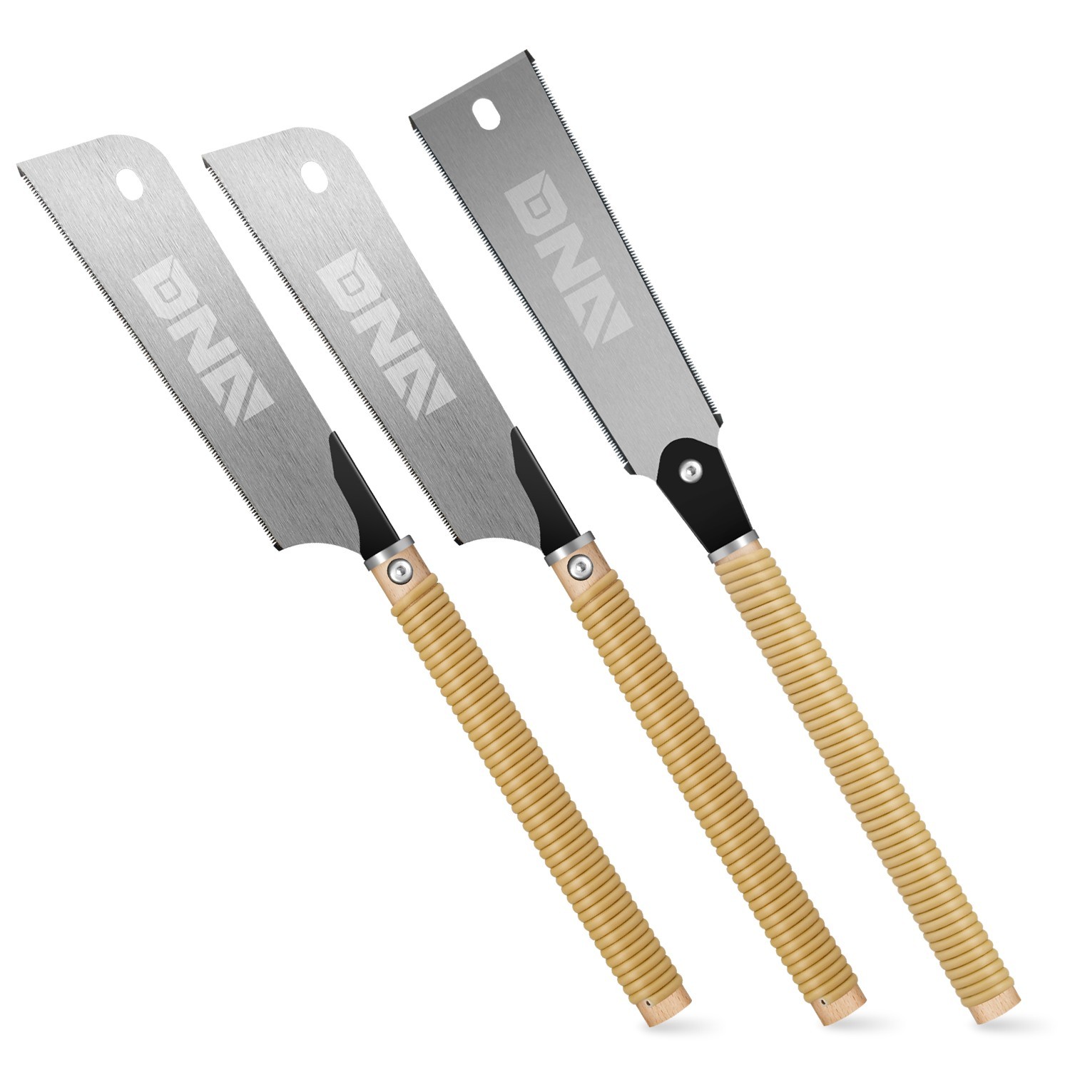 Japanese Pull Saw Set Hand Saw 9 in Blade Double & Single Edge for Woodworking