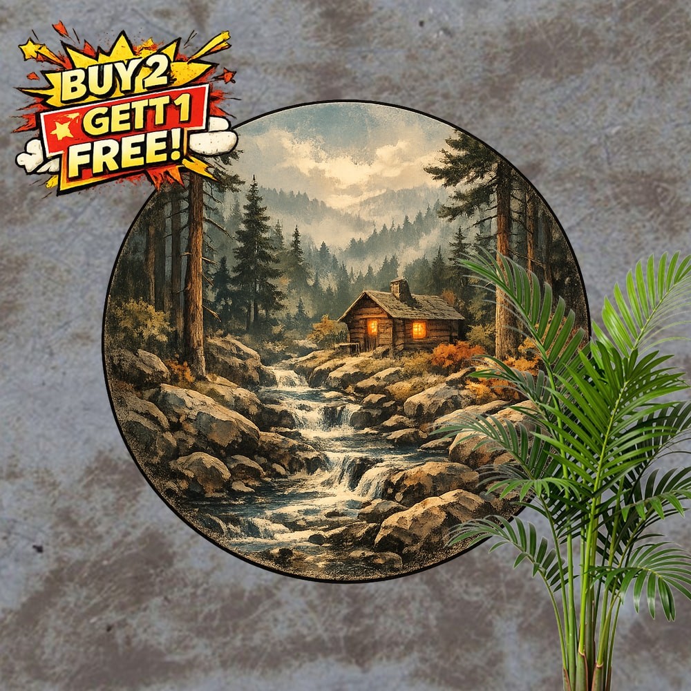 Rustic Charm Round Metal Sign Vintage Country Home Wall Decor Plaque 8x8