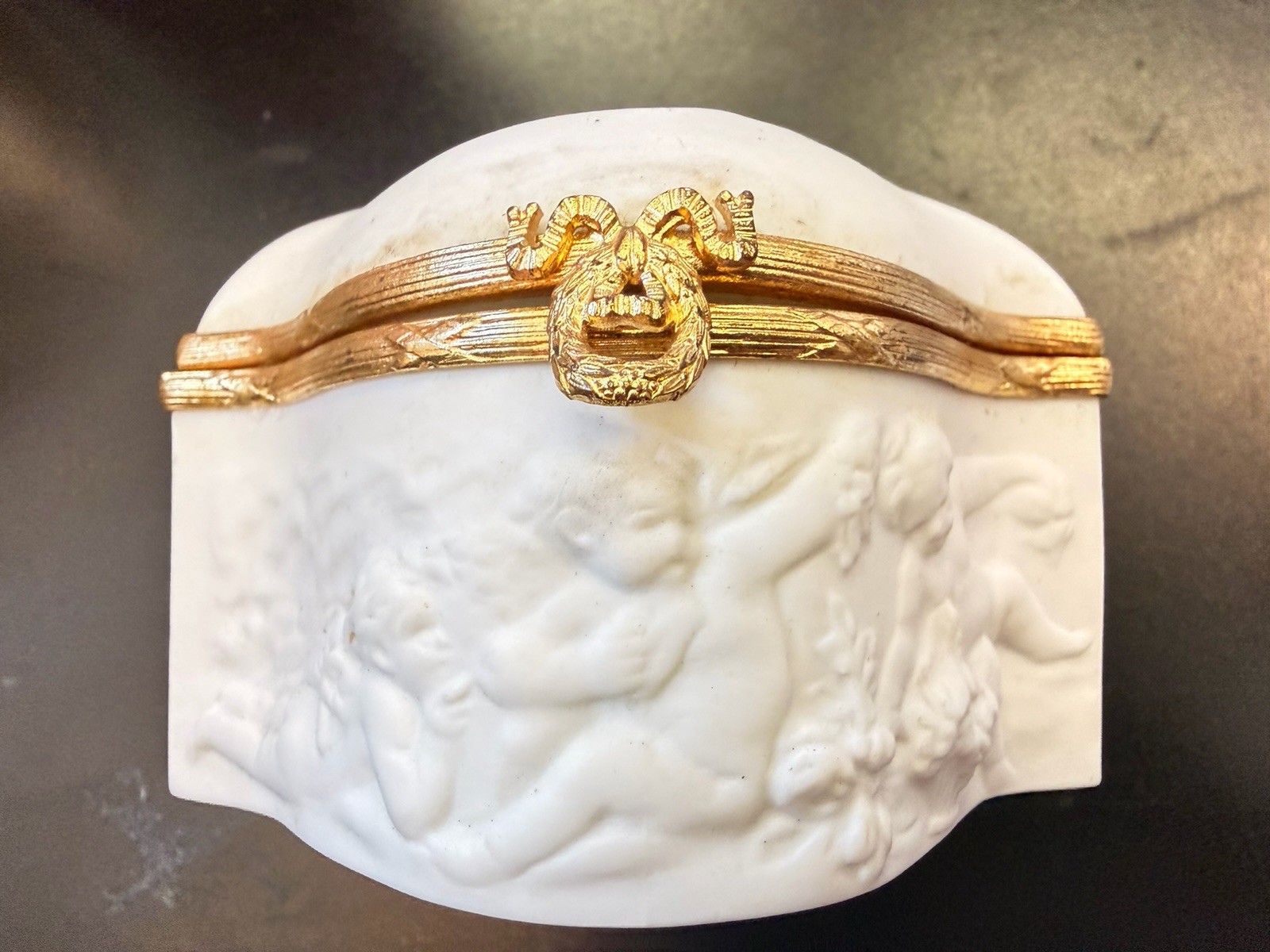 Vintage Limoges, France White Porcelain Trinket J. L. . Coquet Bisque Intaglio