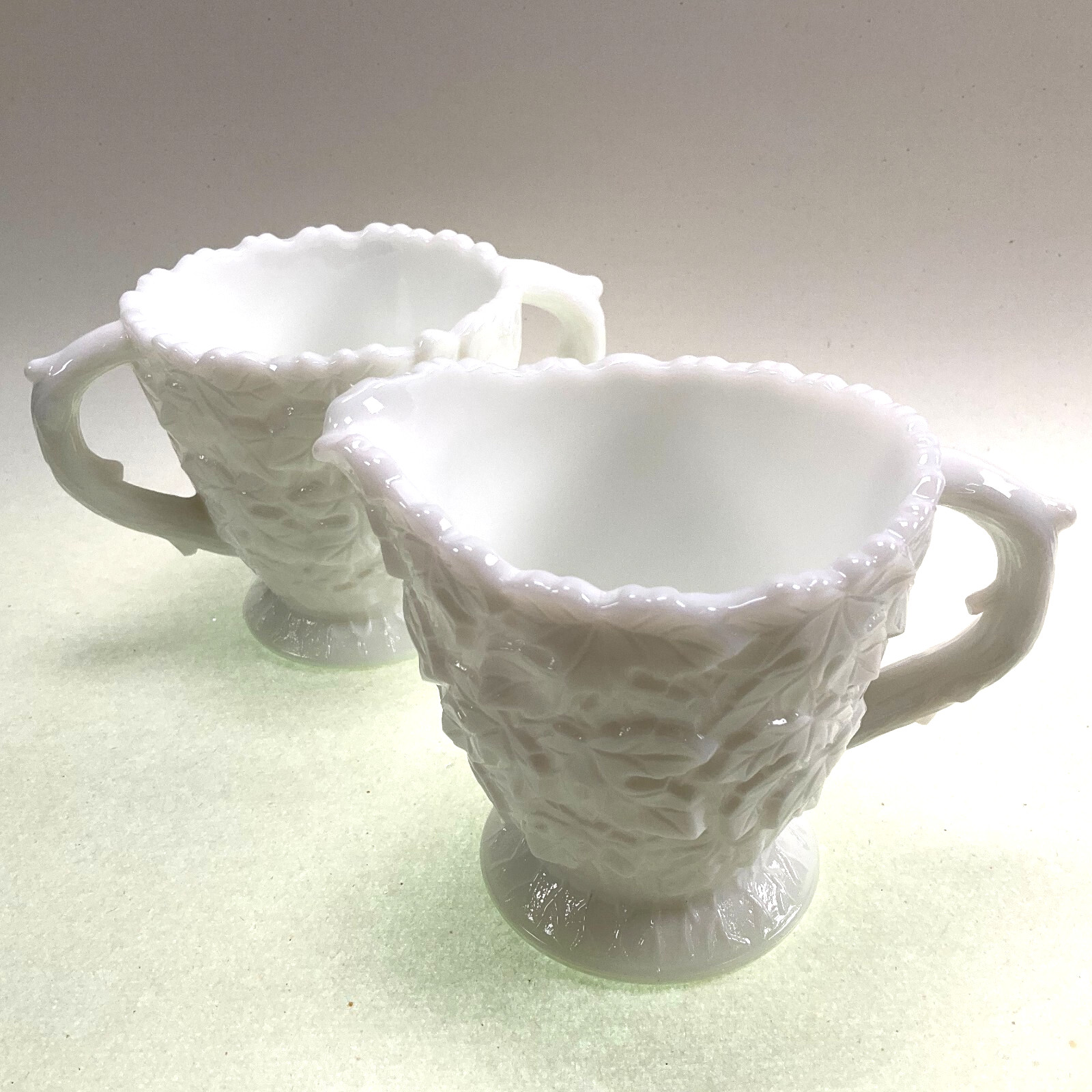 Westmoreland Bramble Milk Glass Sugar & Creamer Set Vintage