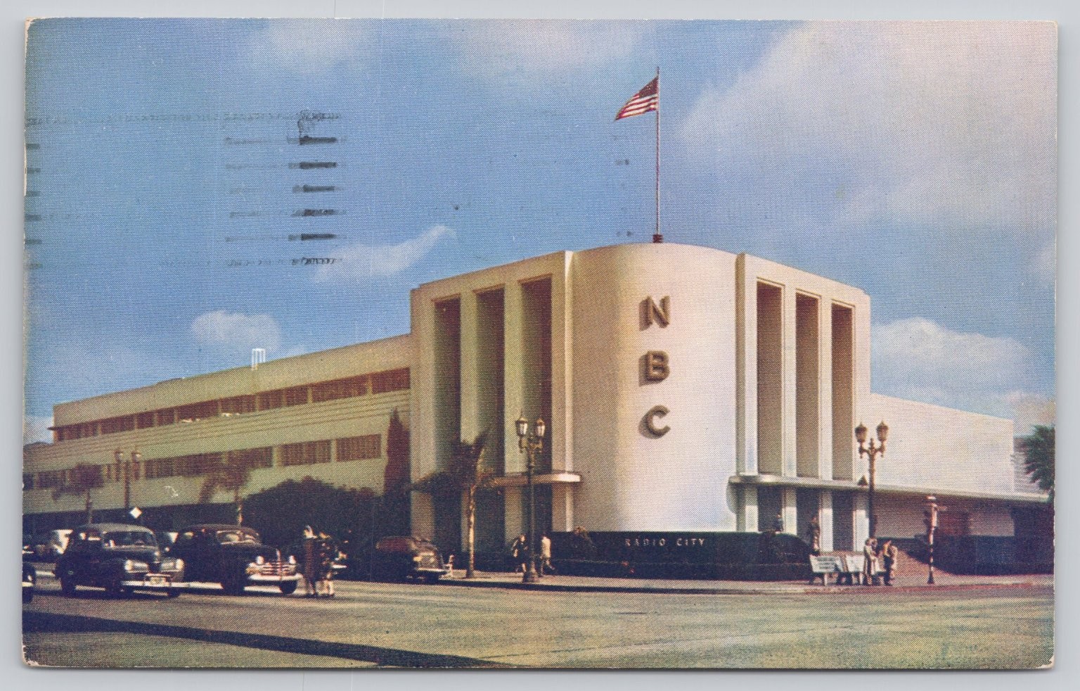 Vintage NBC Radio City Hollywood CA Postcard 1948 Postmark Mike Roberts Linen Vintage NBC Radio City Hollywood CA Postcard 1948 Postmark Mike Roberts Linen