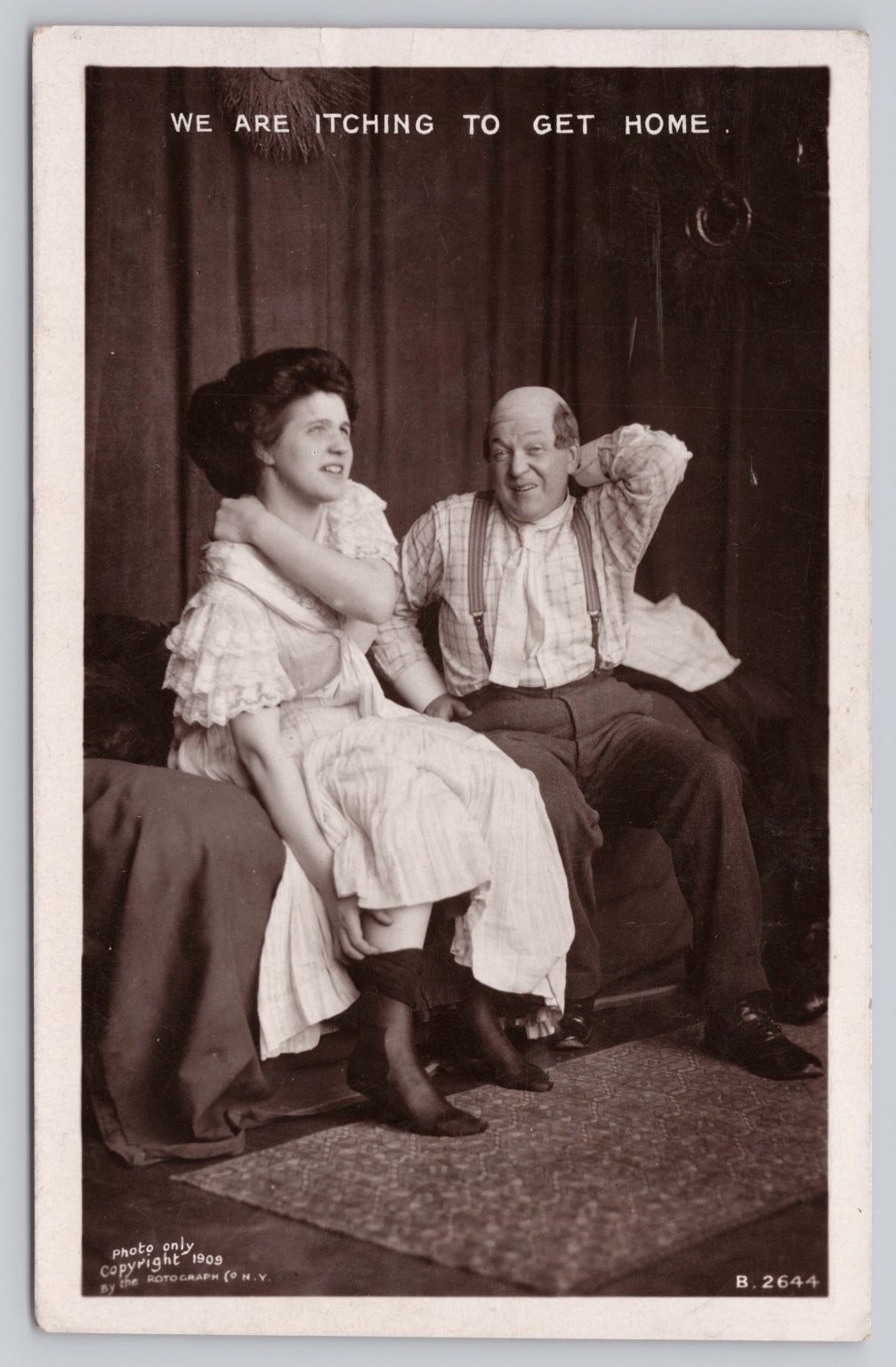 RPPC We Are Itching To Get Home Humorous Postcard 1908 Rotograph Co. Pittsburg