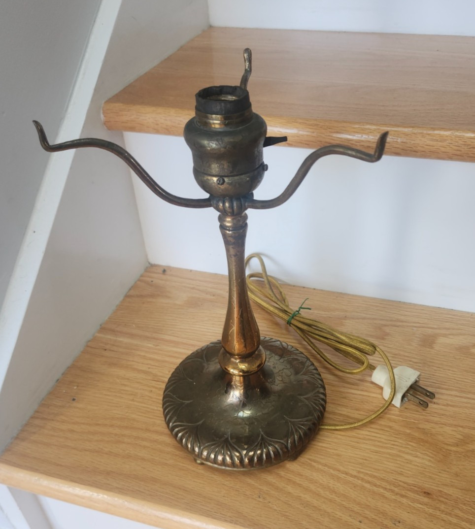 Nice Antique Tiffany Studios Boudoir Sized Lamp Base in Dore Finish - No 322