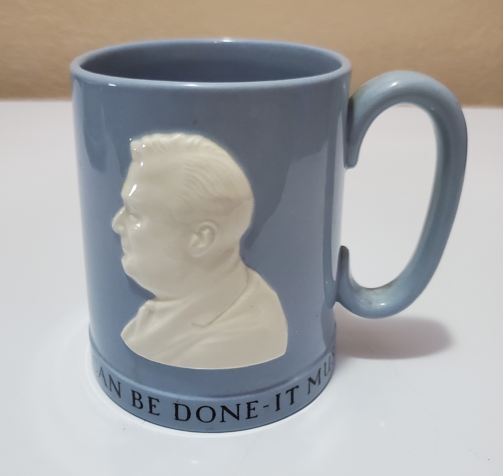 Wedgwood Blue and White Franklin D. Rosevelt Mug - 