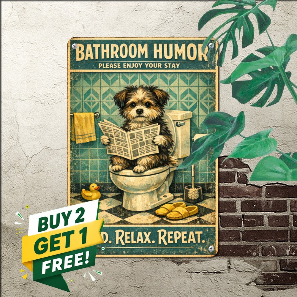 Funny Havanese Dog Restroom Sign Vintage Bathroom Toilet Decor Metal Tin Plaque