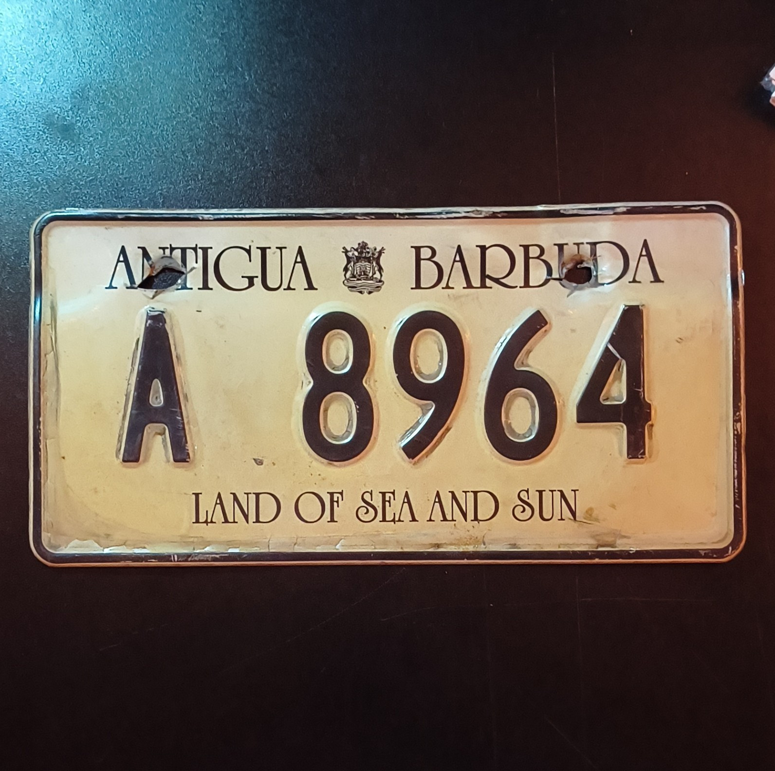 Antigua & Barbuda A 8964 “Land of Sea and Sun” License Plate Caribbean
