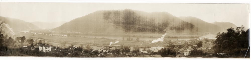 USA PANORAMIC c.1910 HAINES PHOTO  CONNEAUT OHIO RAILROAD RAILWAY VIEW 45x10 ins