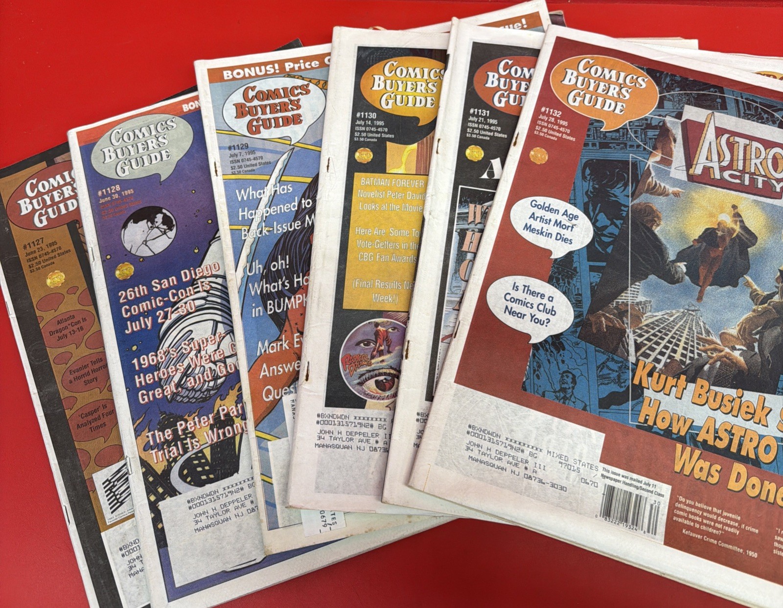 Comics Buyer’s Guide Lot of 6 Issues #1127-1132 Jun-Jul 1995 CBG.   *61