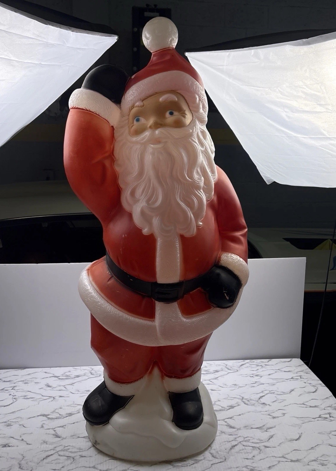 Vintage General Foam Plastics Waving Santa Blow Mold 40\ Vintage General Foam Plastics Waving Santa Blow Mold 40\