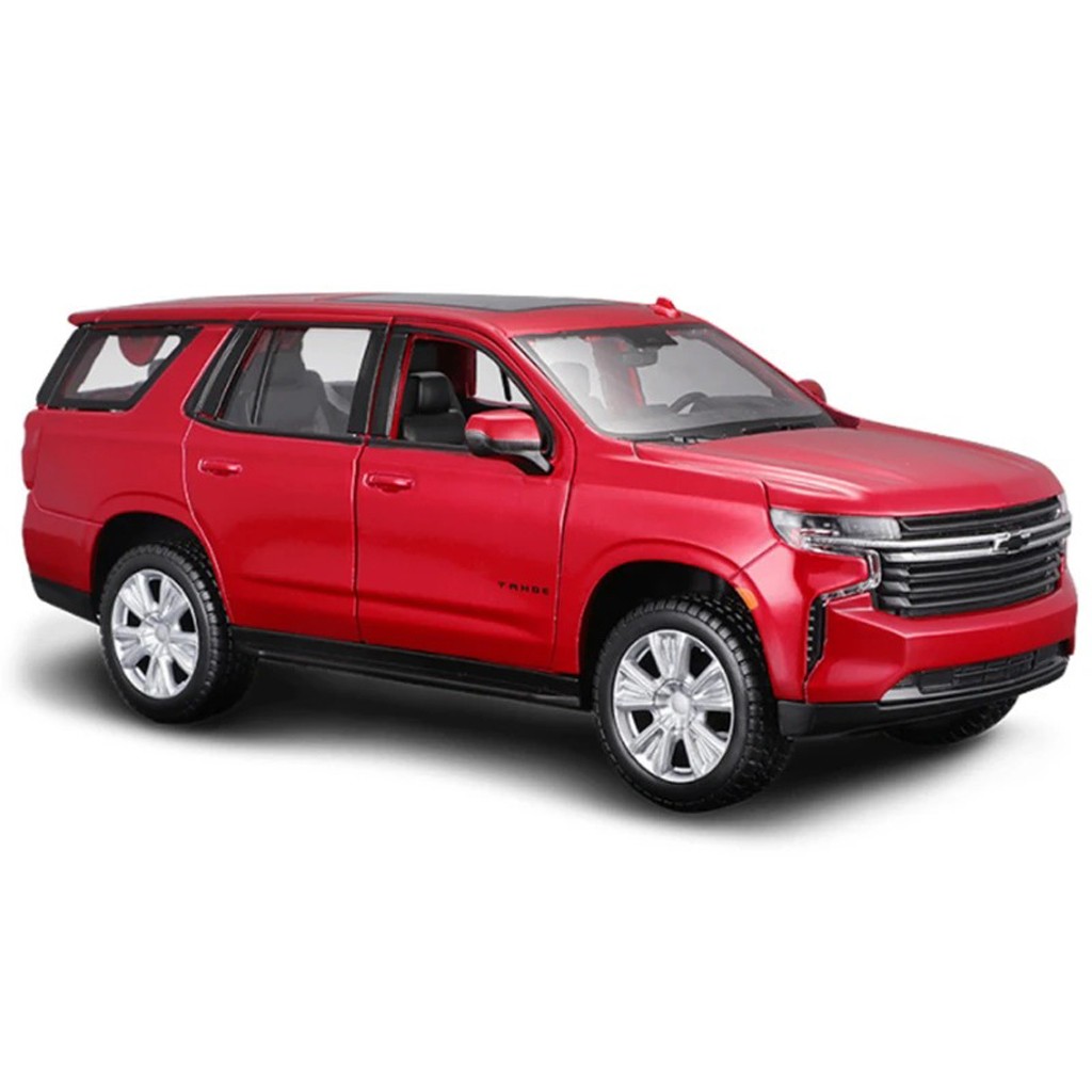 1:26 2021 Chevrolet Tahoe Red SUV Alloy Car Model Diecast Collectible Display