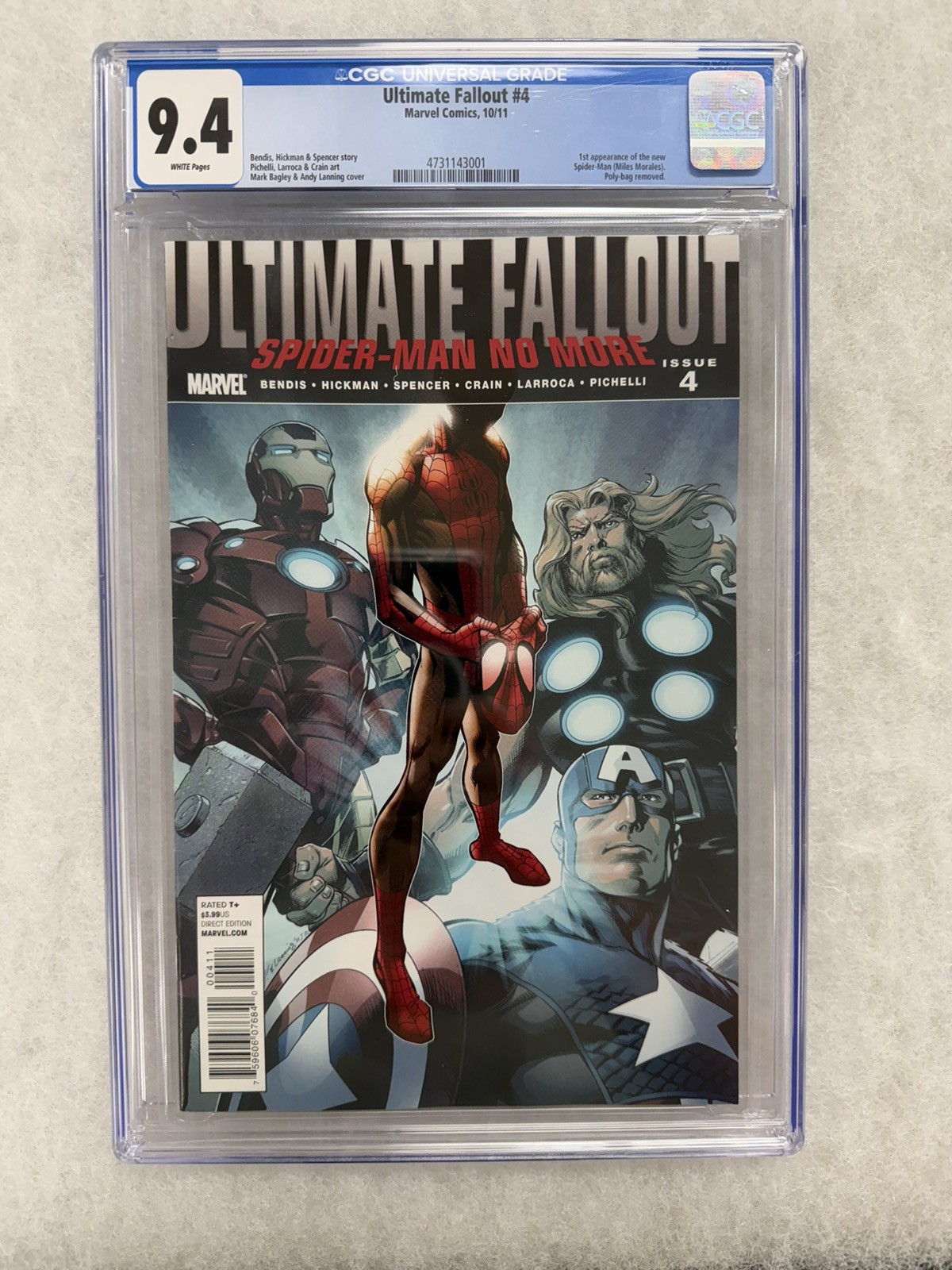 Ultimate Fallout #4 CGC 9.4 Marvel  1st App New Spider-Man (Miles Morales)