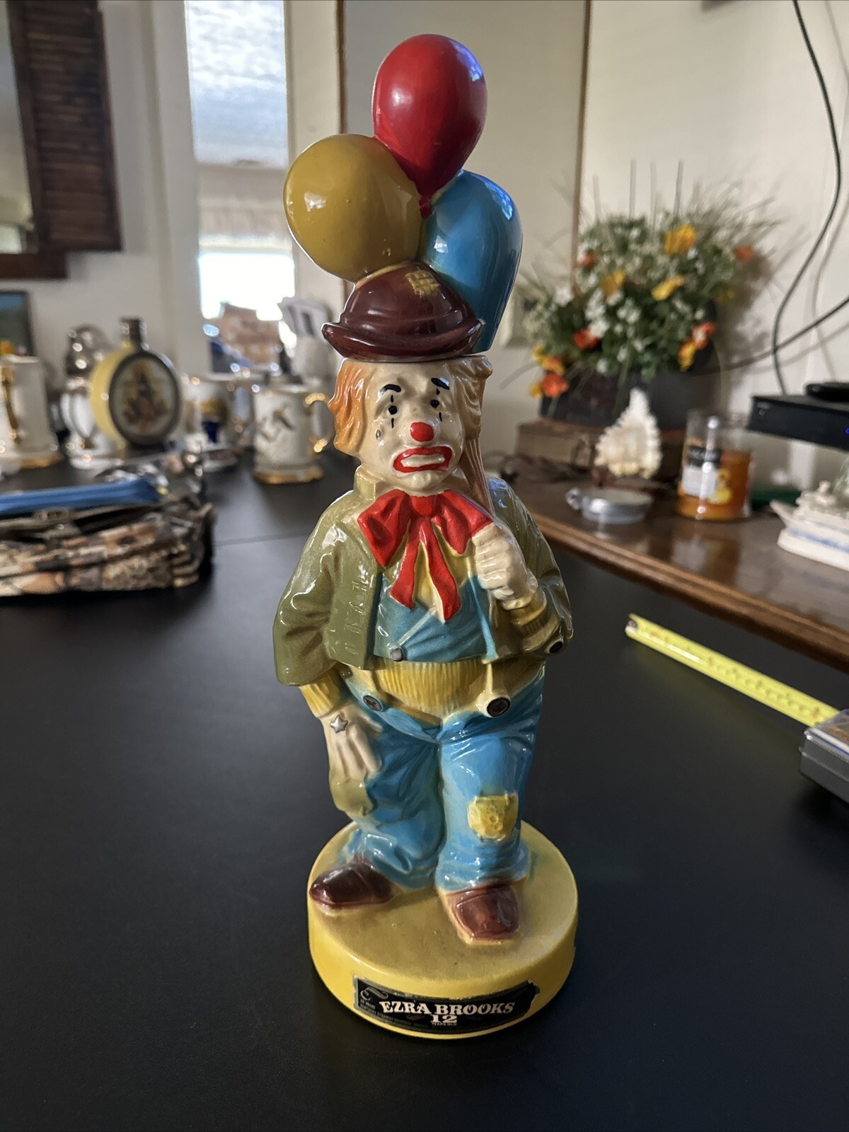 Vintage 1973 Ezra Brooks Clown Decanter Heritage China Porcelain Empty