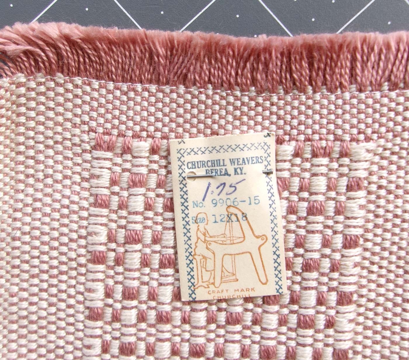 CHURCHILL WEAVERS Berea KY HANDWOVEN Vintage Placemats Set of 2 Pink Dusty Rose