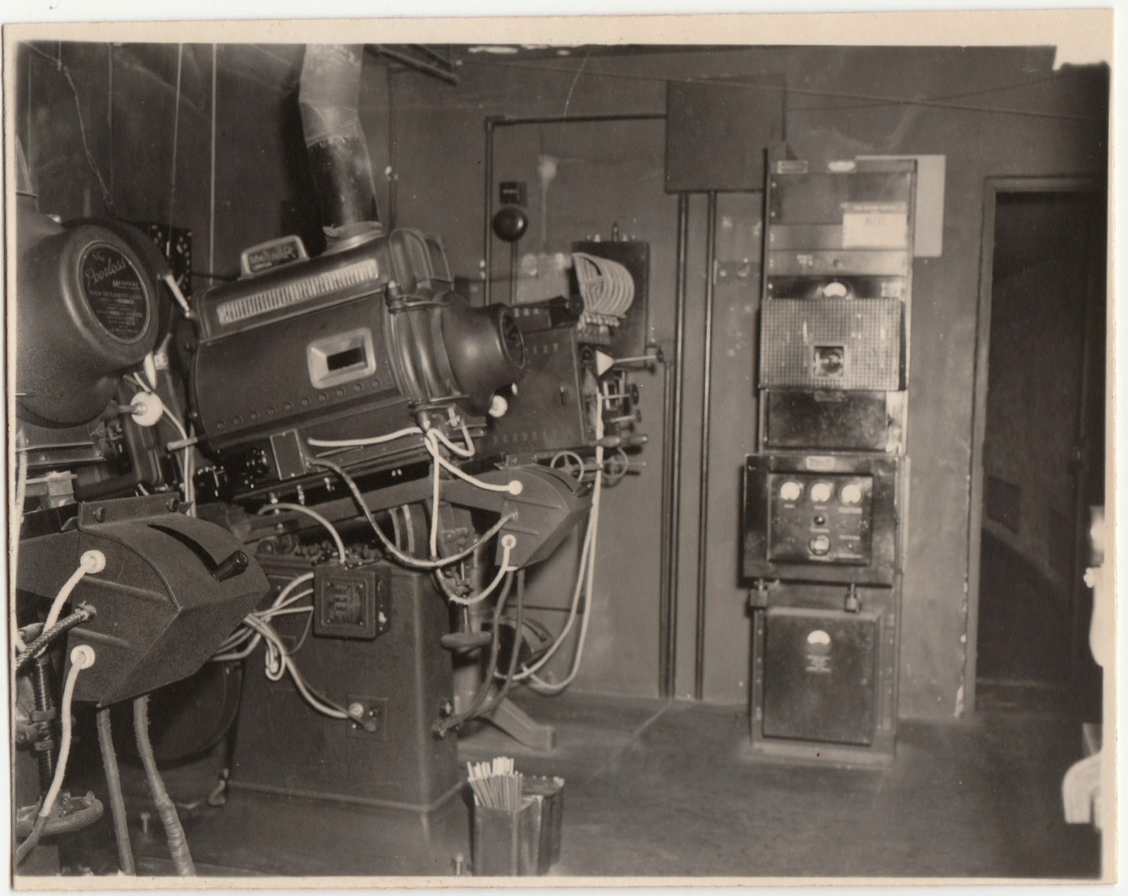 c1950s Simplex XL 35mm Projectors Peerless Magnarc Projection Booth Photo