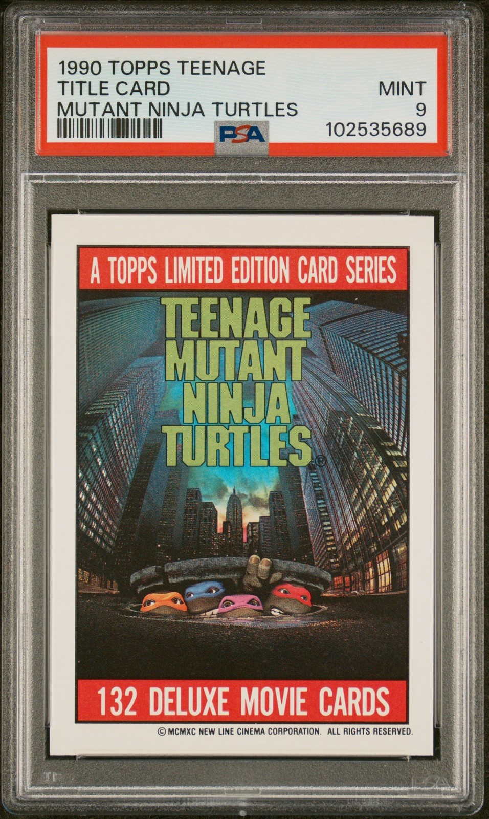 1990 Topps Teenage Mutant Ninja Turtles Title Card PSA 9 Pop 10