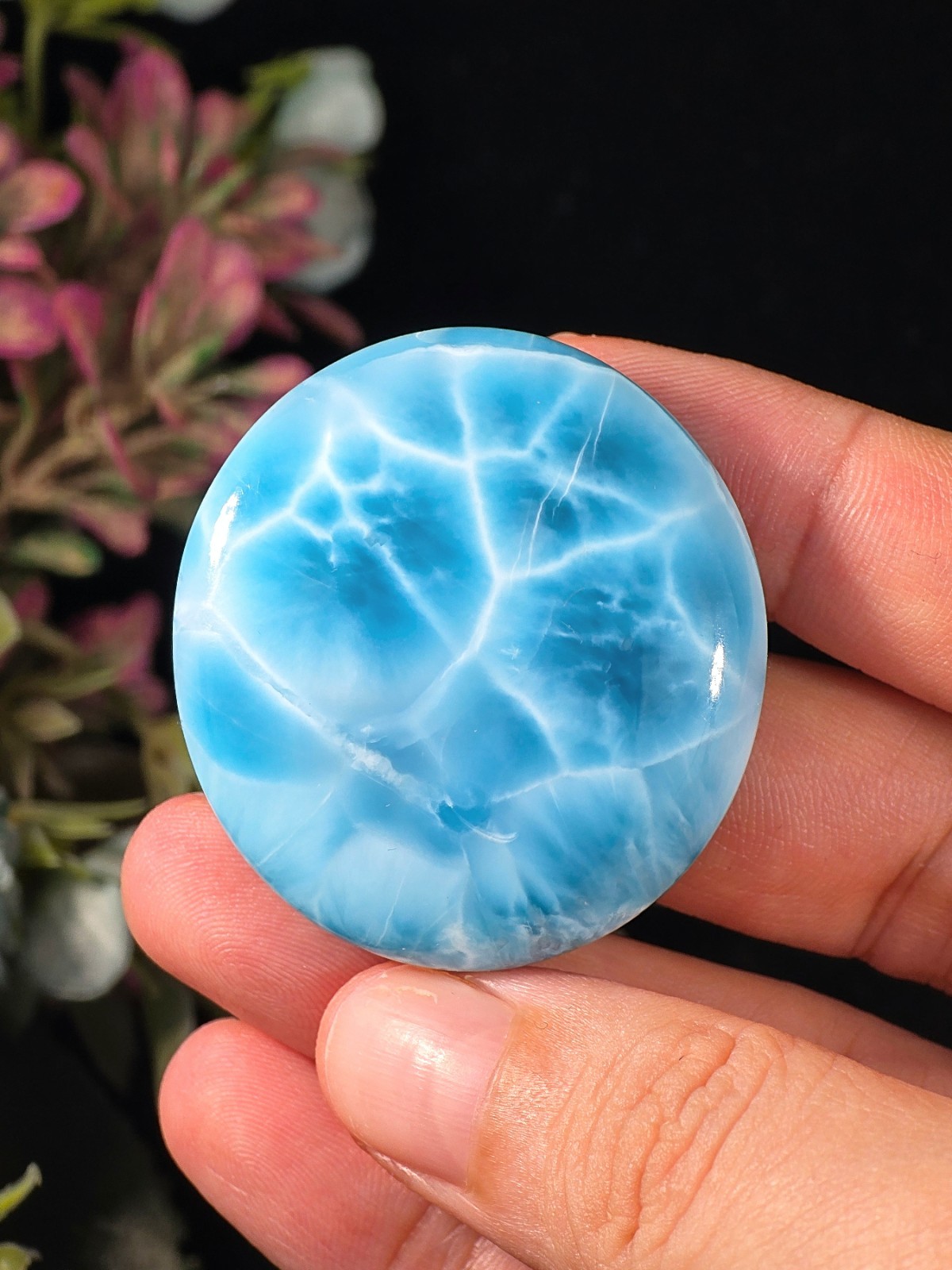 30G GENUINE LARIMAR STONE AAAA+ LARIMAR CABOCHON SUPER BLUE CRYSTAL RARE MINERAL