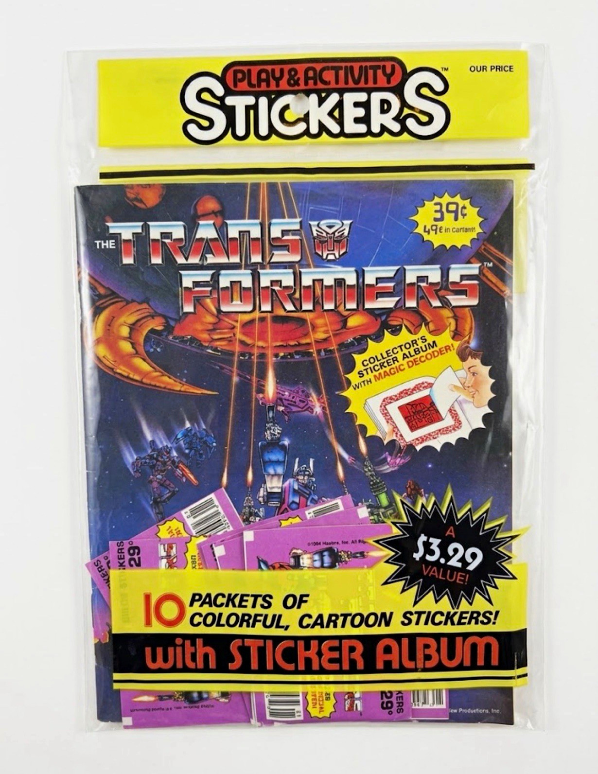 Hasbro Transformers Vintage 1986 Sticker Album Set, 70 Non-Sport Stickers 1-99