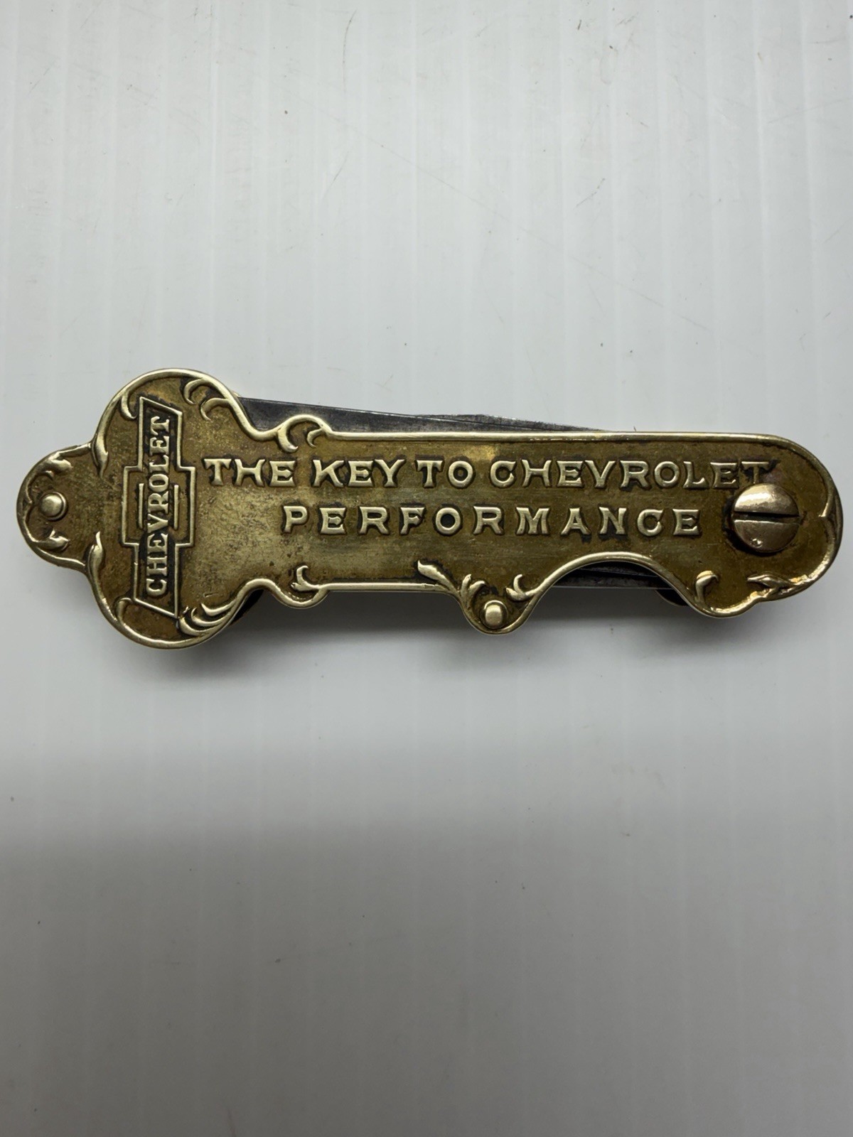 Vintage CHEVROLET Auto Multi Pocket Tool Key To Performance Truck Mechanic Rare