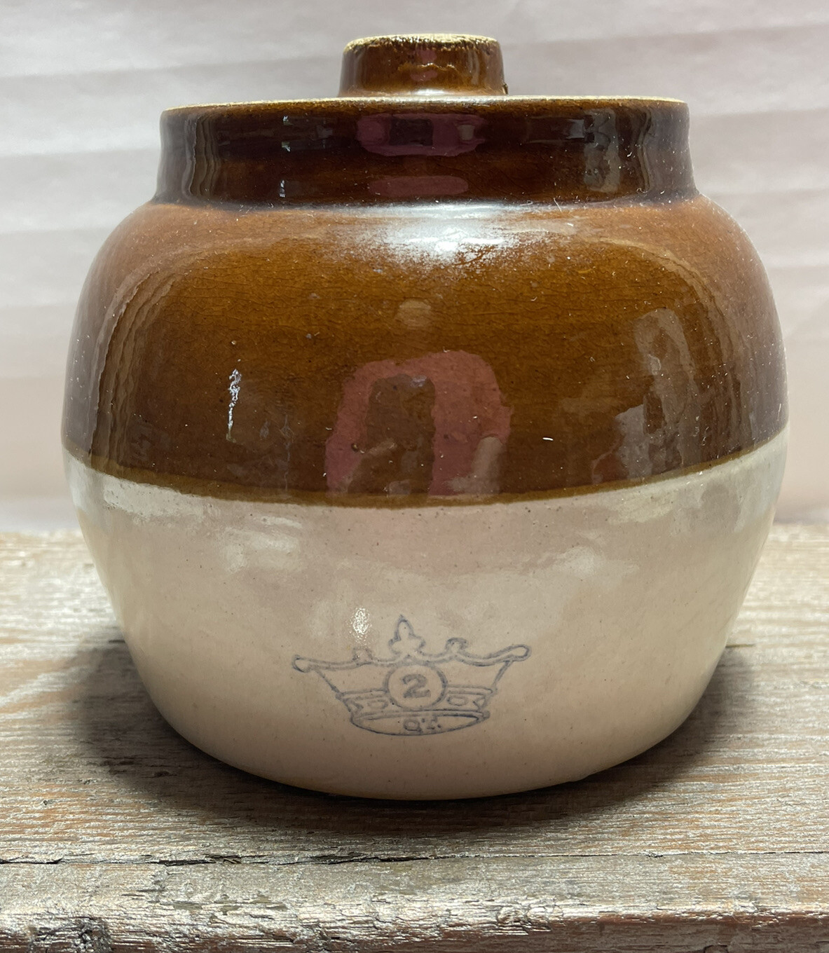 Robinson Ransbottom Pottery Vintage Crock #2 Quart Bean Pot 1 handle Jug