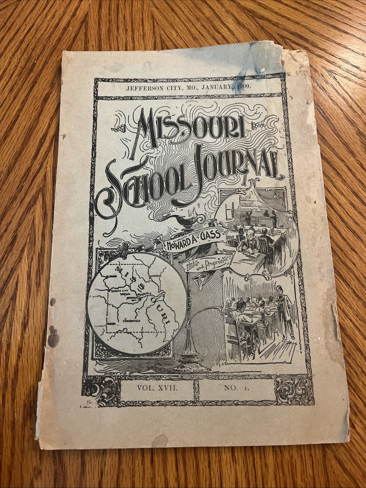 Antique Missouri School Journal Jefferson City MO 1900 January Magazine Booklet