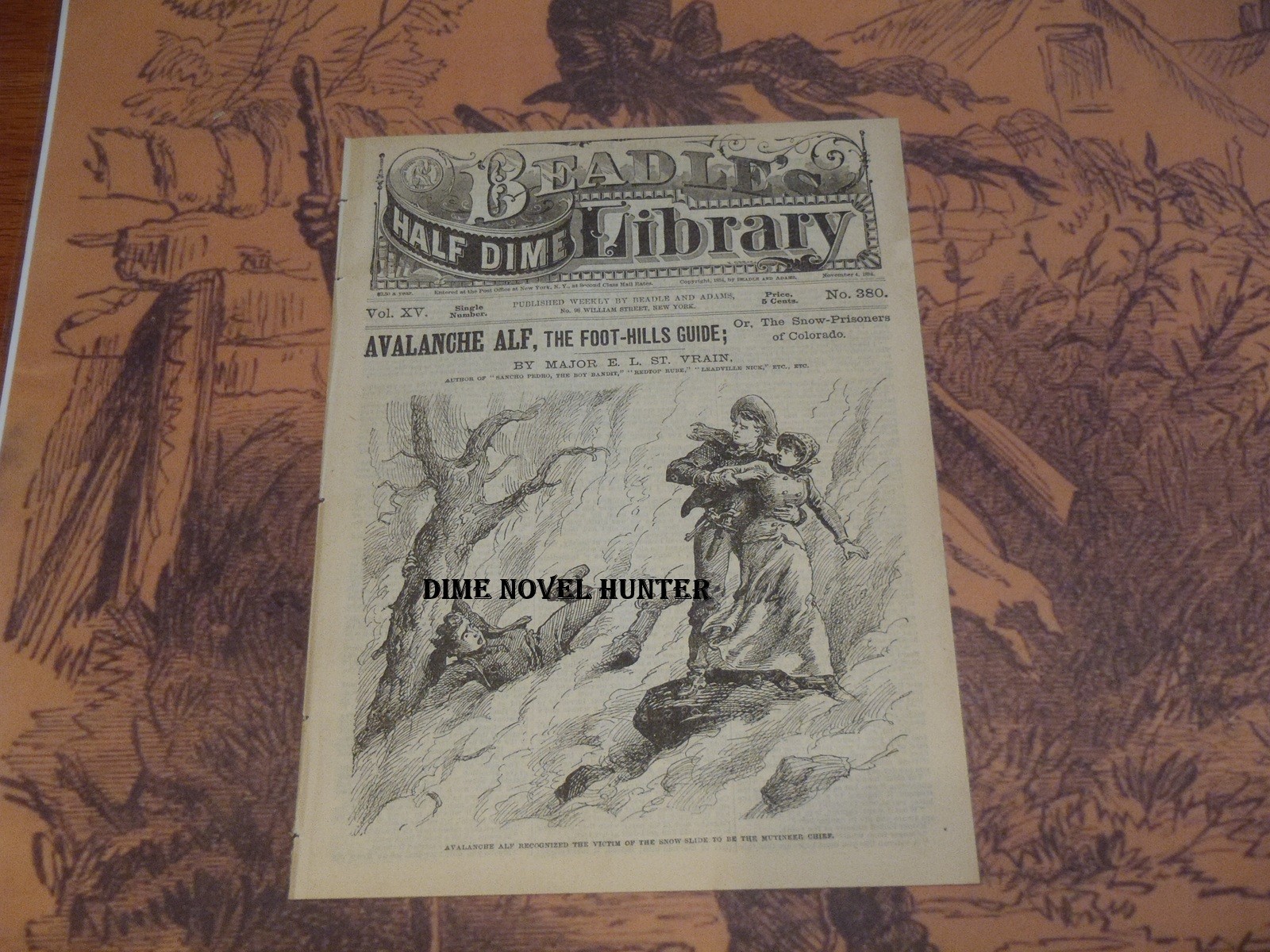 VG MINING STORY OF SNOWY CALIFORNIA BEADLE'S HALF DIME LIBRARY #380 DIME NOVEL