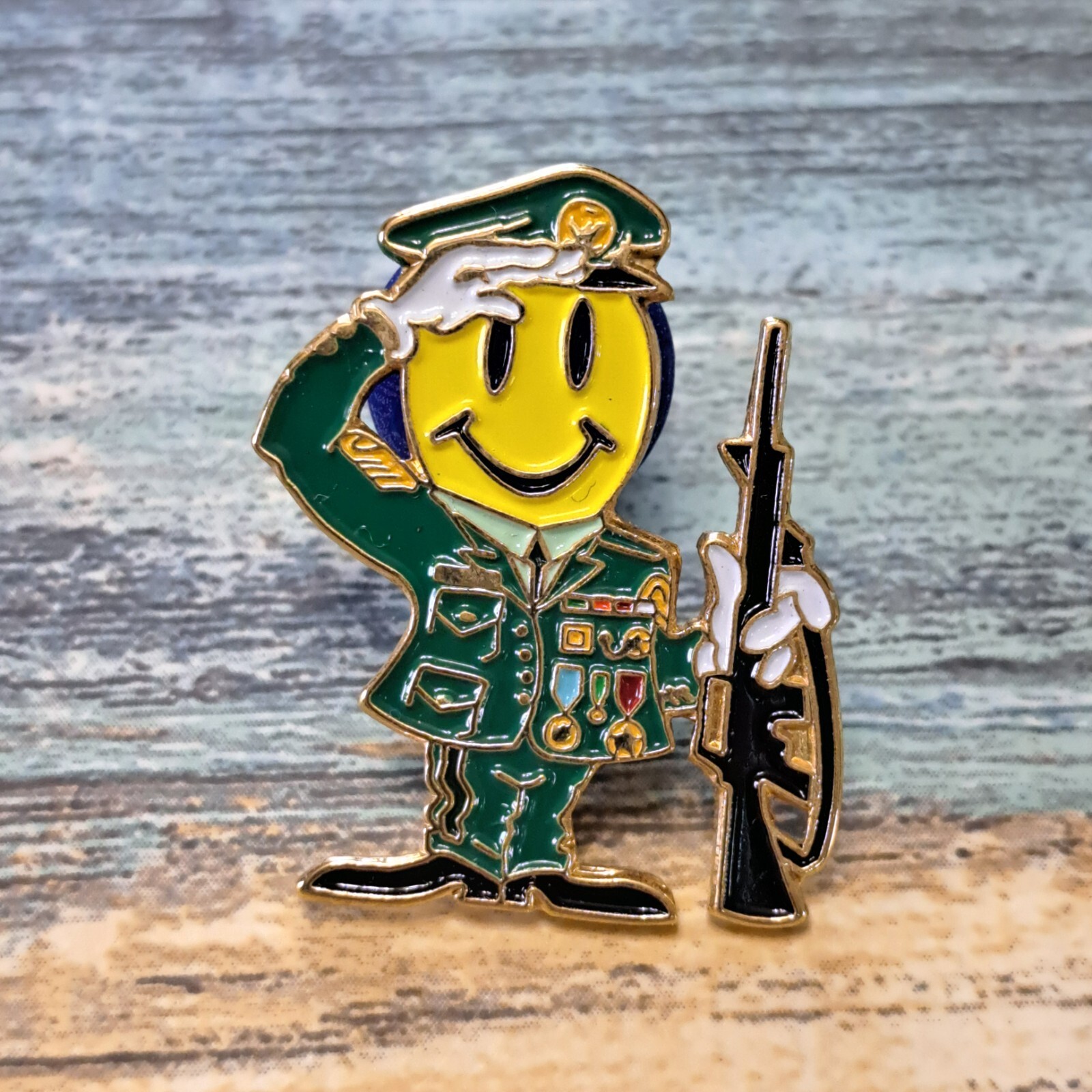 Walmart Employee Pin - Smiley Military Officer Uniform