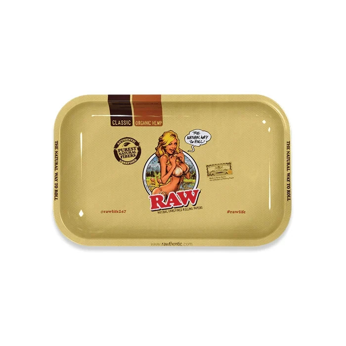 RAW Girl Metal Rolling Tray Small 11 x 7 Rockin Jelly Bean Design