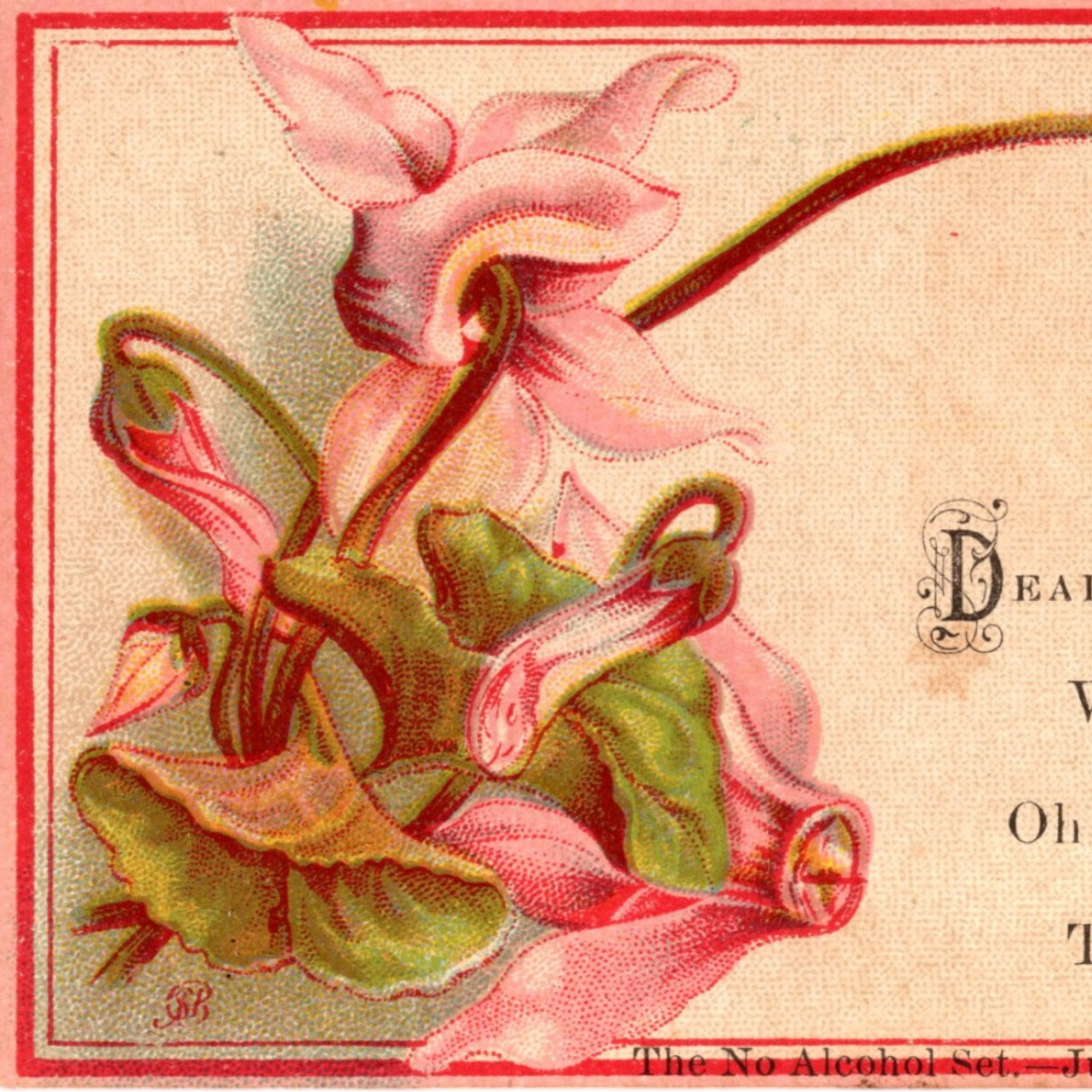1884 Temperance Movement Abolitionist Alcohol Victorian Era Trade Card E S Grant