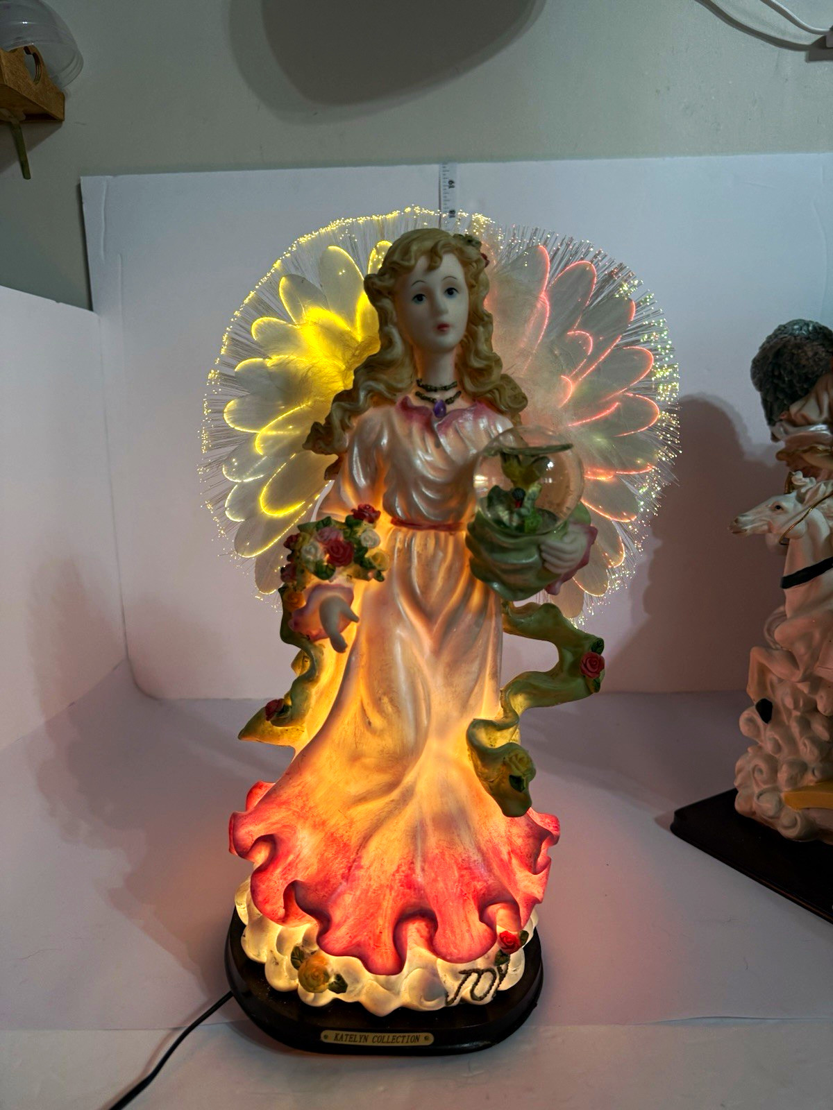 Katelyn Collection Lighted Fiber Optic Angel Figurine Lamp 15” Color Changing