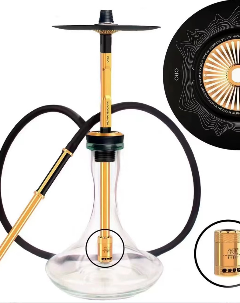 Premium Turkish Style Hookah Set – Large 52cm Gold Stainless