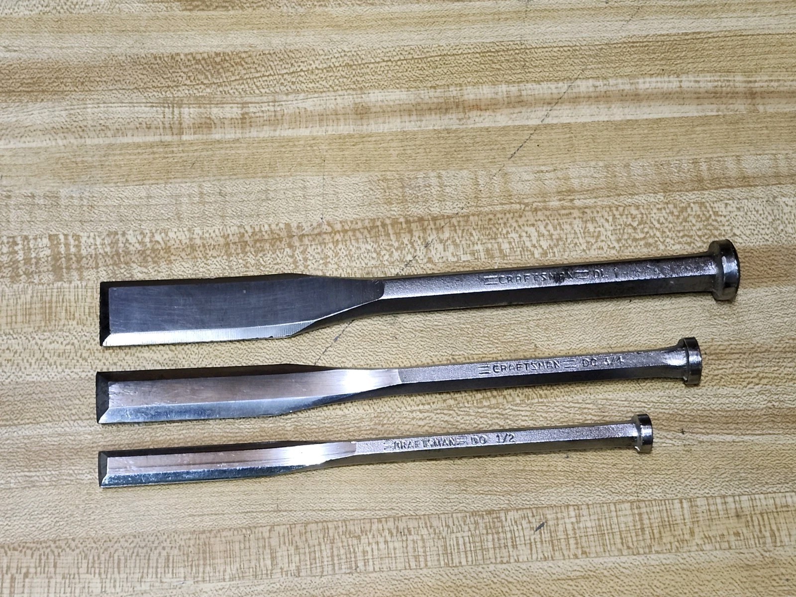 Craftsman All Steel Beveled Edge Wood Chisels DO 1/ 2\