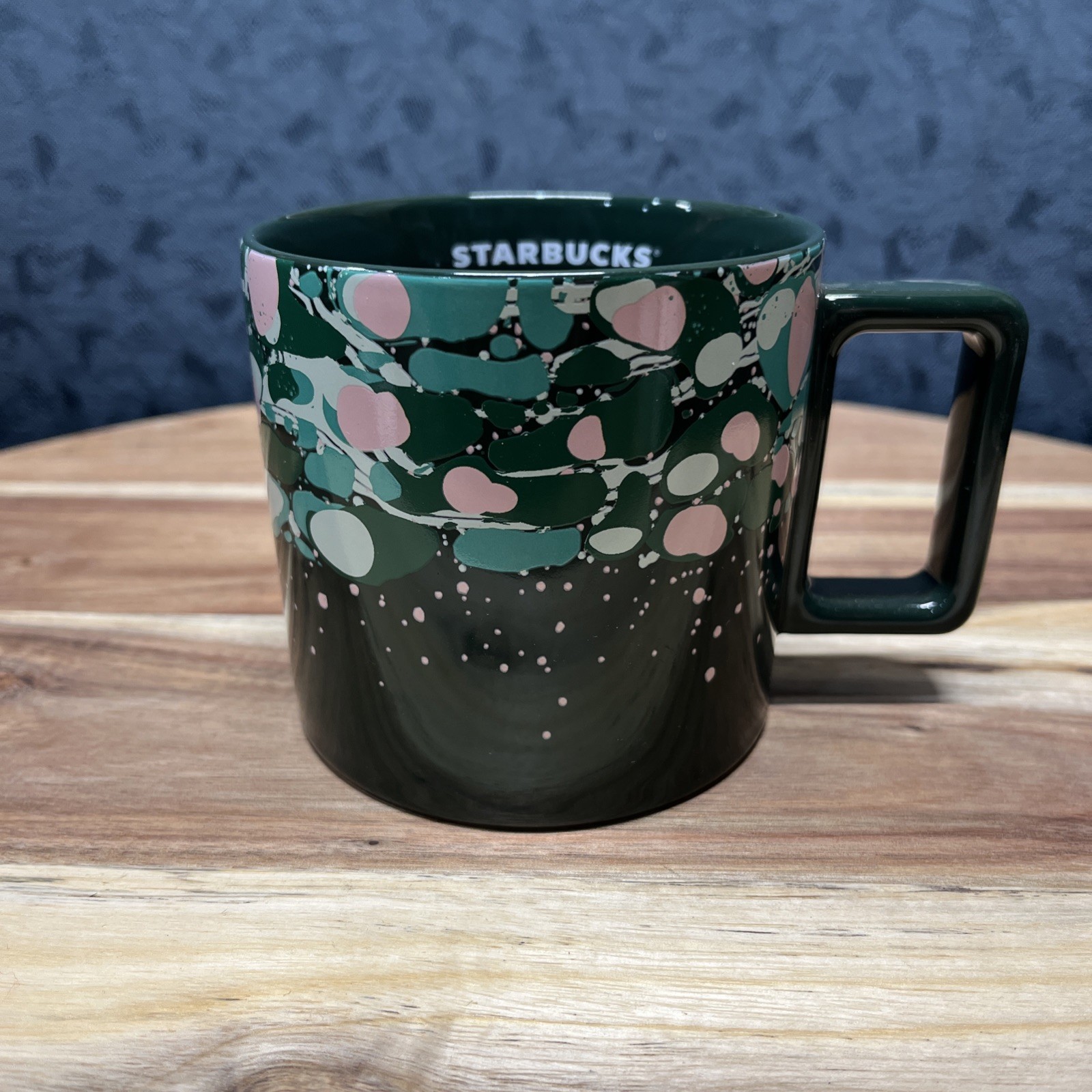Starbucks Marble Forest Green Ceramic Coffee Tea Mug Cup 12 oz