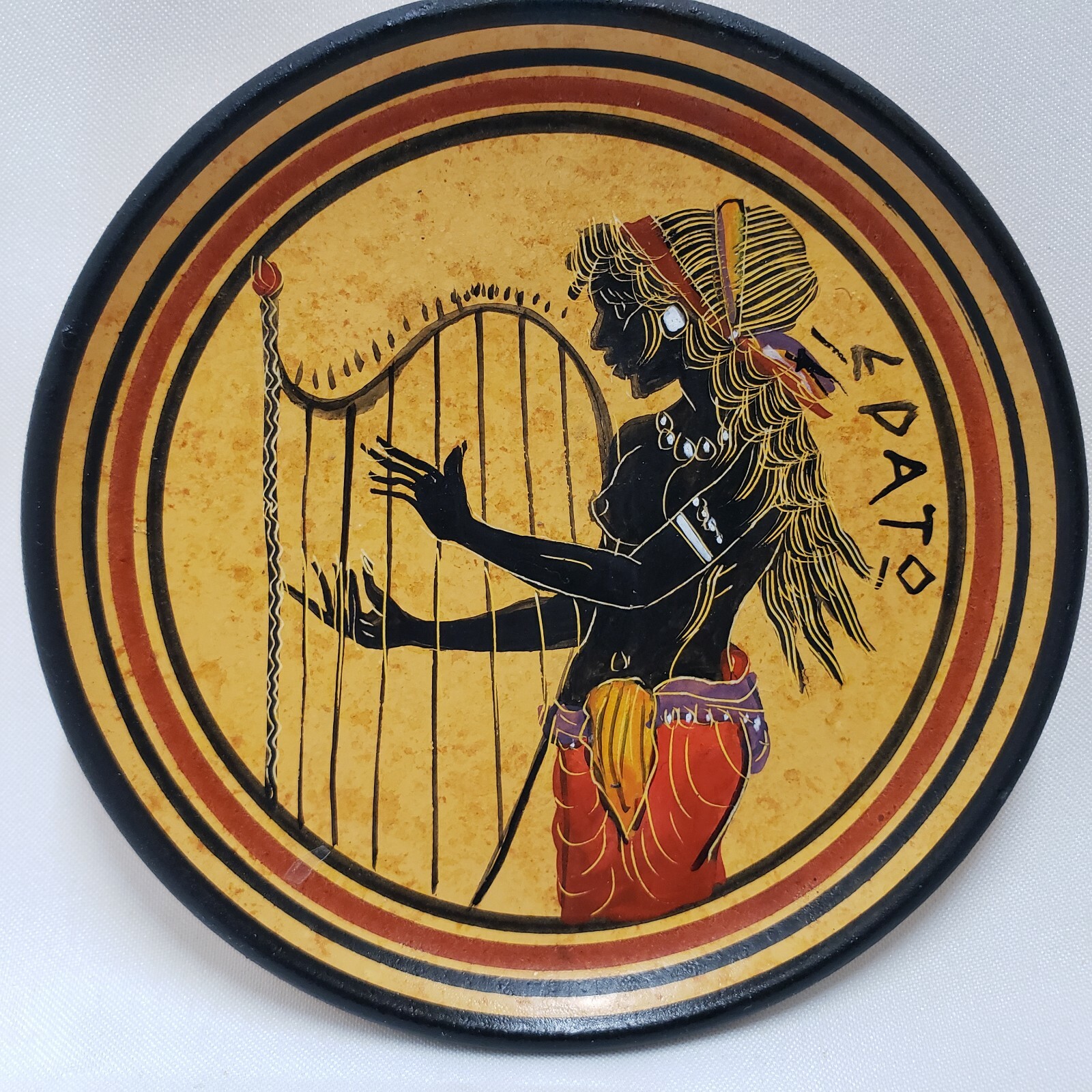 Erato Muse of Love Poetry Ancient Greek Hand Painted Art Grecian Pottery Plate Erato Muse of Love Poetry Ancient Greek Hand Painted Art Grecian Pottery Plate