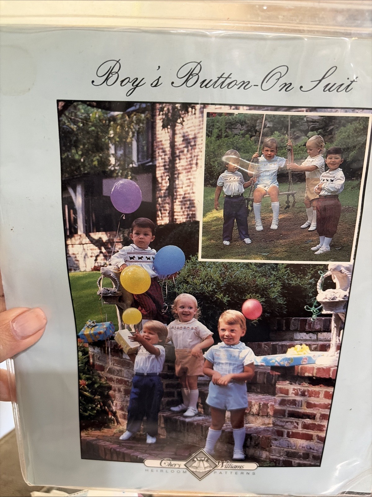 Vintage Chery Williams Button-On Suit Set Heirloom Sewing Pattern 1-5 Boys