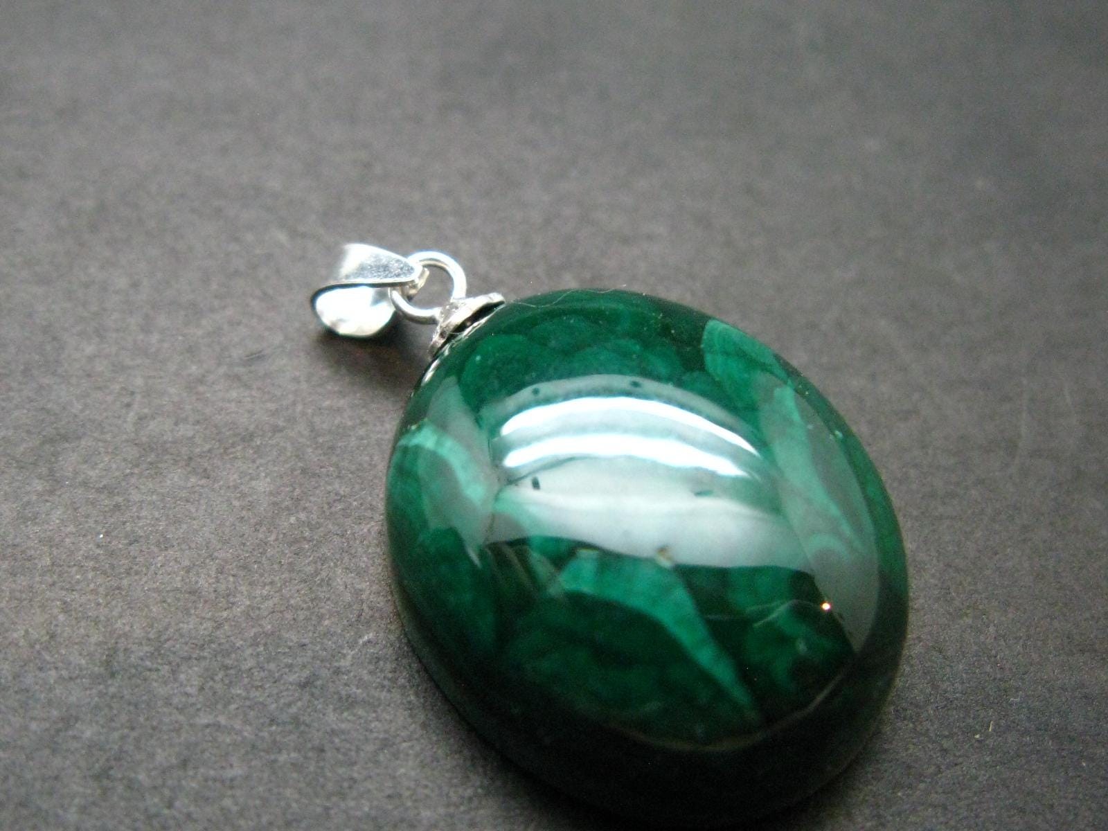 Green Malachite Sterling Silver Pendant - 1.1\ Green Malachite Sterling Silver Pendant - 1.1\