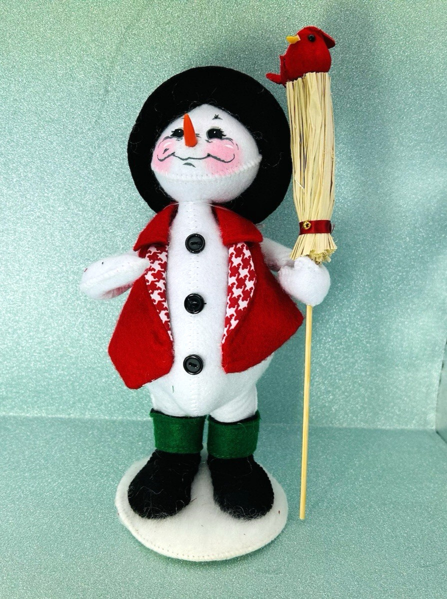 New 2024 Annalee 9 in Christmas Jubilee Snowman w Broom & Cardinal NWT