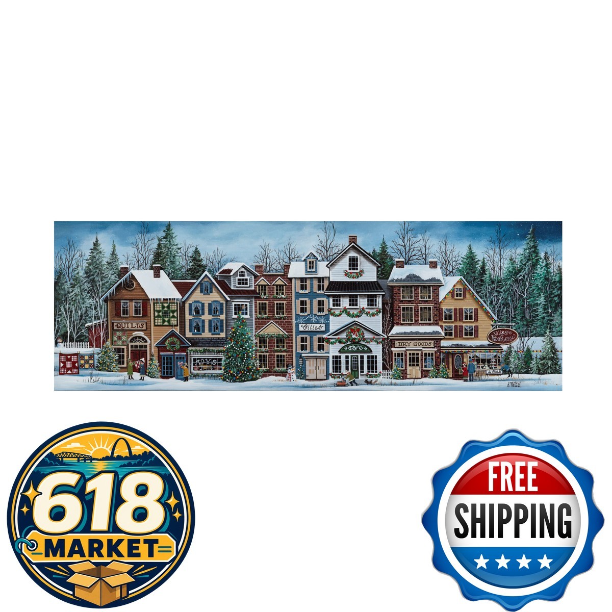 Trademark Fine Art \'Christmas Village\' Canvas Art by Debbi Wetzel