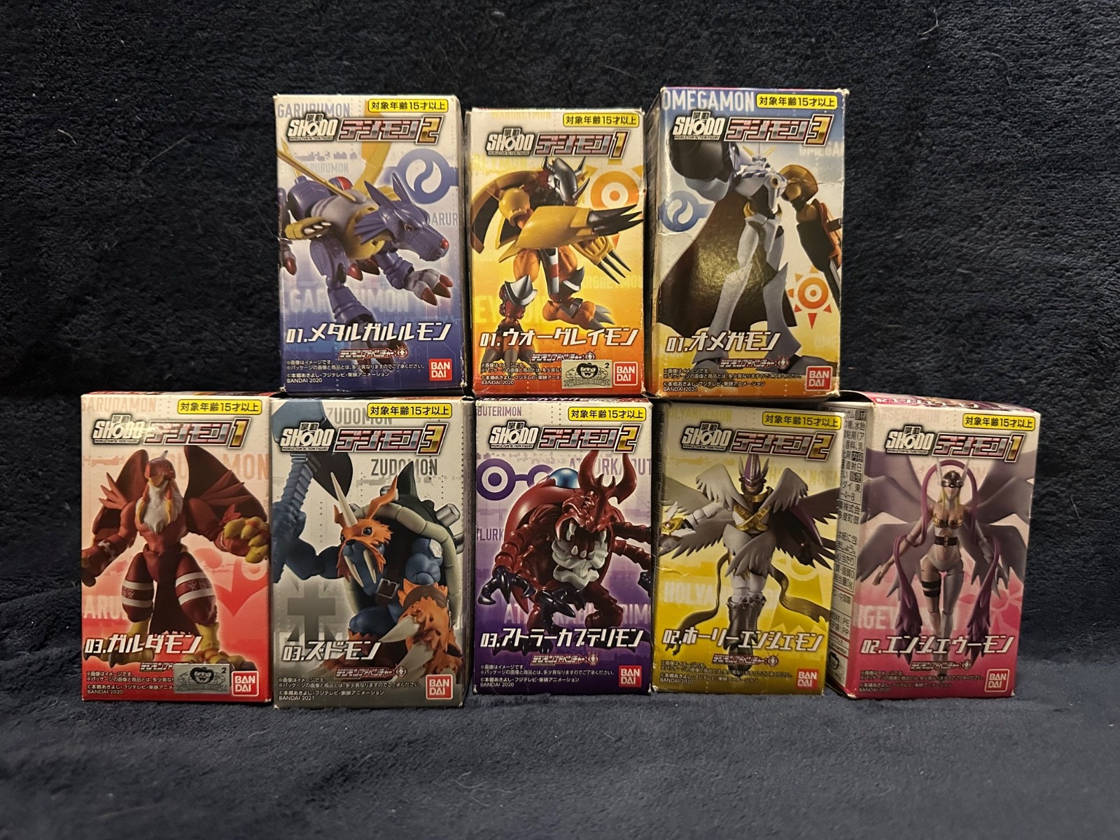 Bandai SHODO Digimon Adventure Vol. 1 2 3 Complete 9 Figure Set W/ Boxes