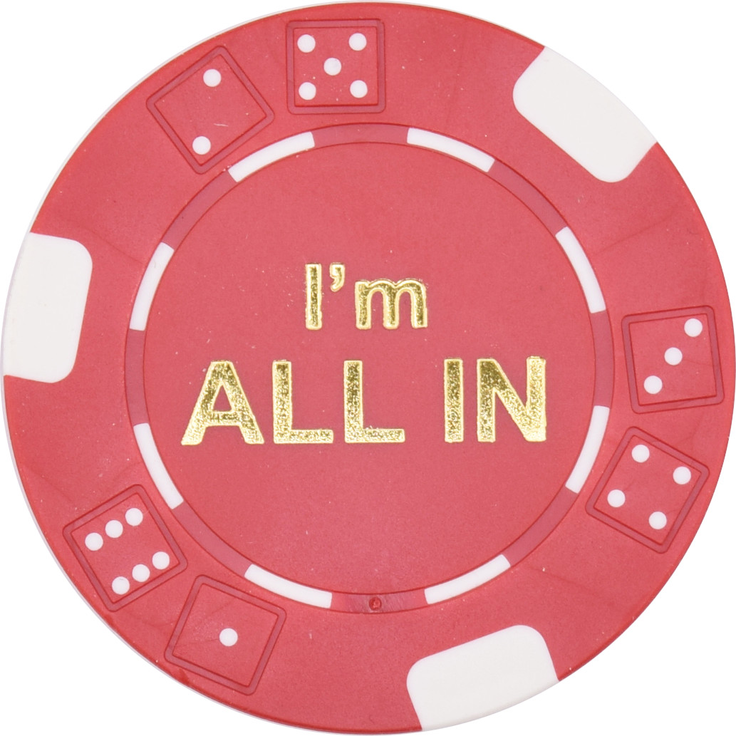10 I\'m ALL IN TEXAS HOLD\'EM TOURNAMENT POKER CASINO CHIPS 11.5 G CLAY COMPOSITE*