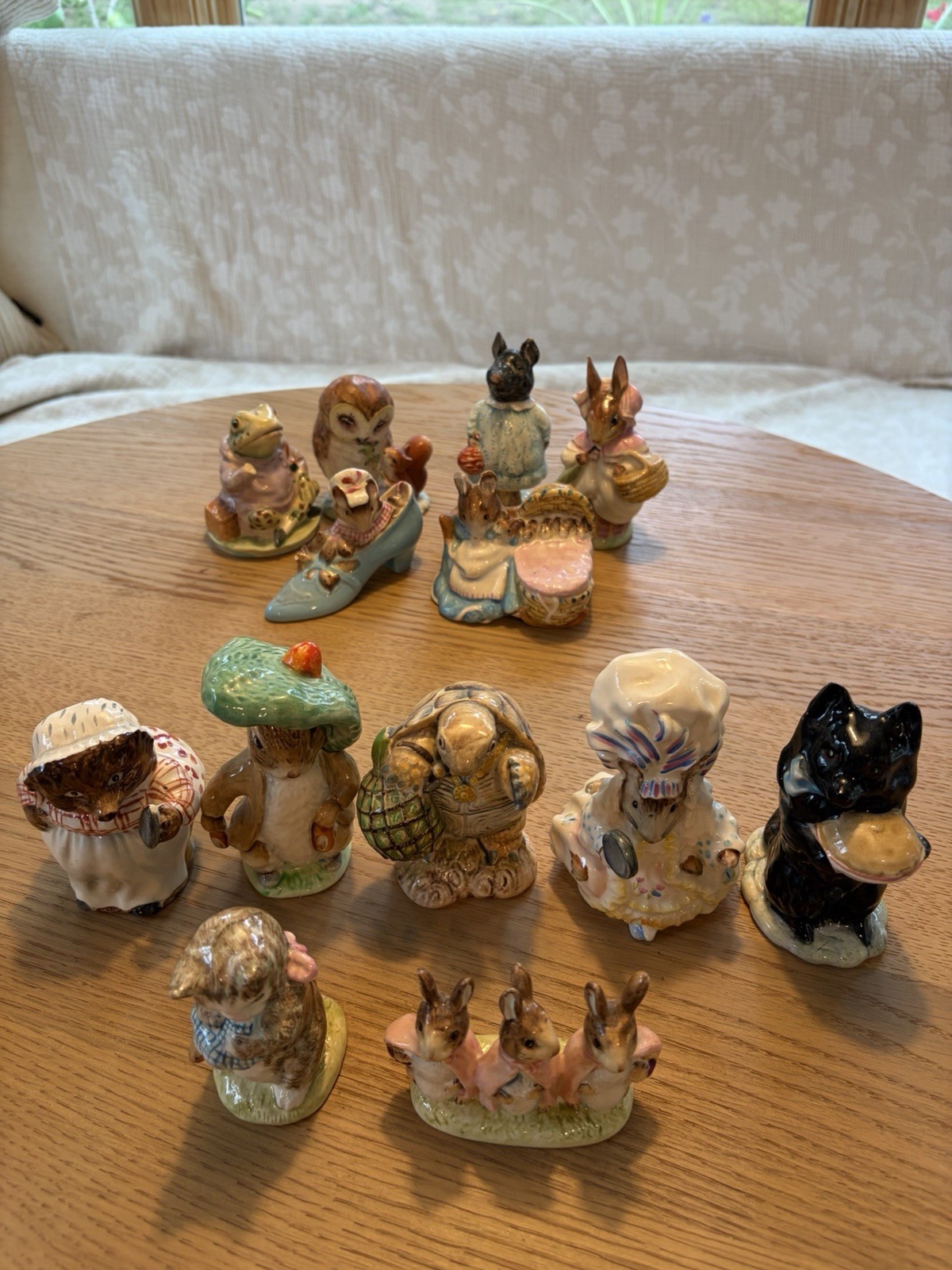 Beautiful Beatrix Potter figurine collection being sold together as one bundle.