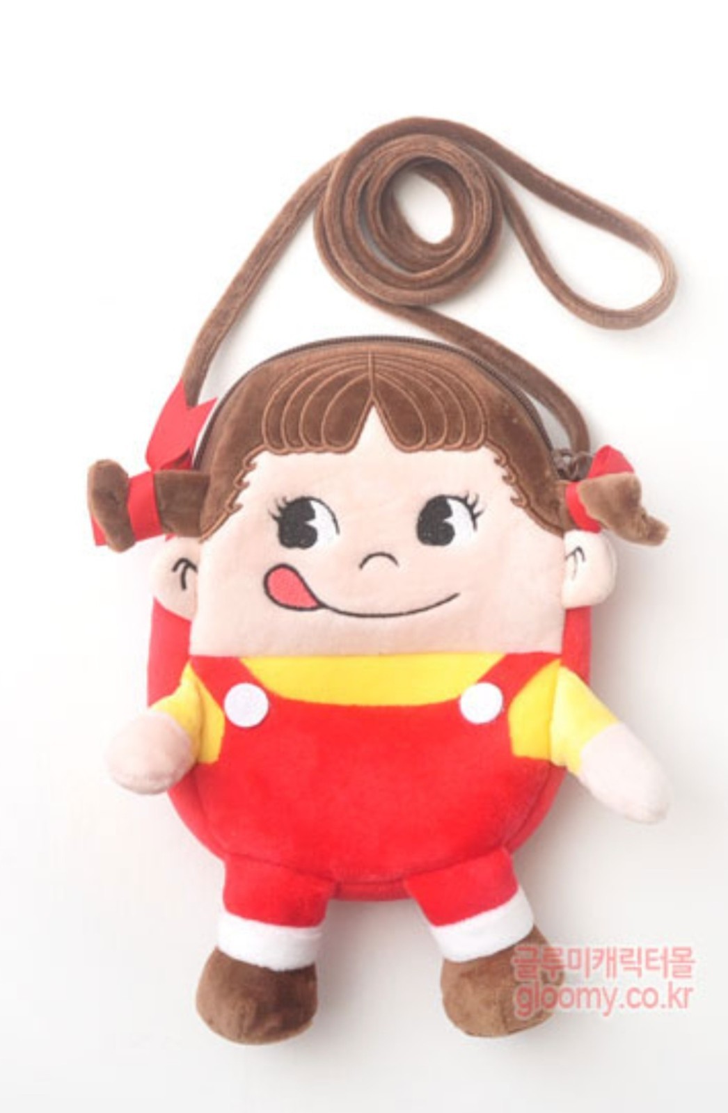 FUJIYA Peko Chan Girl Plush Doll Bag Purse Milky Character 2 Zipper Compartments