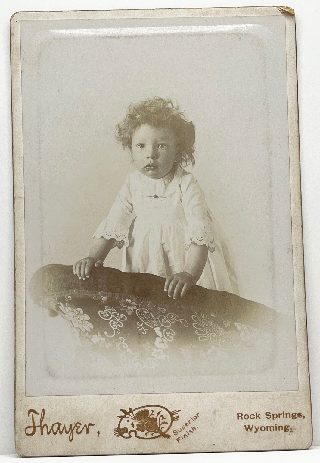 1900s Antique Photo Rock Springs Wyoming Sweet Child Thayer Cabinet Card