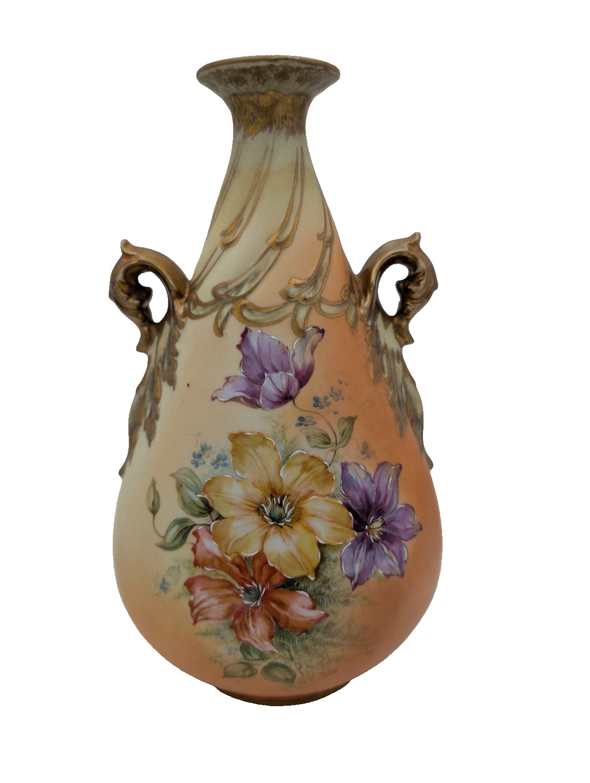 Antique ES ROYAL SAXE Germany Ceramic Vase Victorian Limited Ed 329/7208
