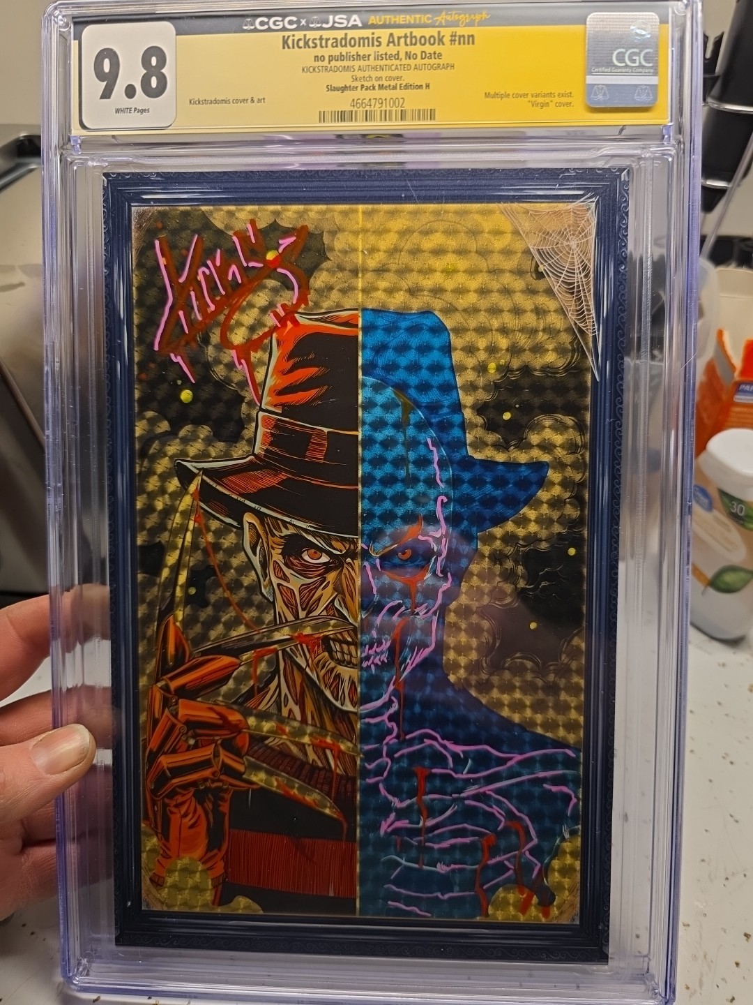 AUTOGRAPHED/SKETCHED CGC 9.8 Kickstradomis Prizmaniac Freddy Krueger 1/1 AUTOGRAPHED/SKETCHED CGC 9.8 Kickstradomis Prizmaniac Freddy Krueger 1/1