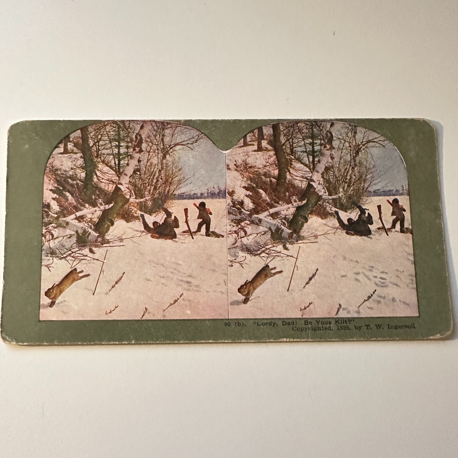 Lordy Dad Be Yous Kilt Sam Black Is A Good Shot Antique Stereoview Card 5H6-4