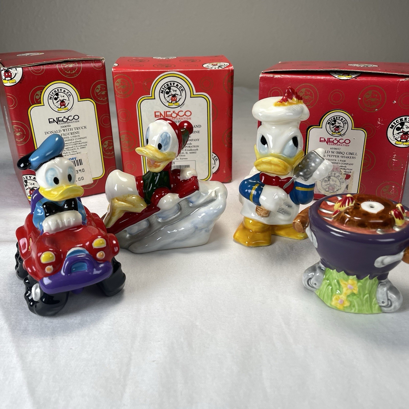 Lot of 3 Enesco Donald Duck Disney Figurines in Boxes
