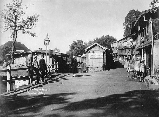 Children on a street in the workers\' quarter Simla 1910 OLD PHOTO