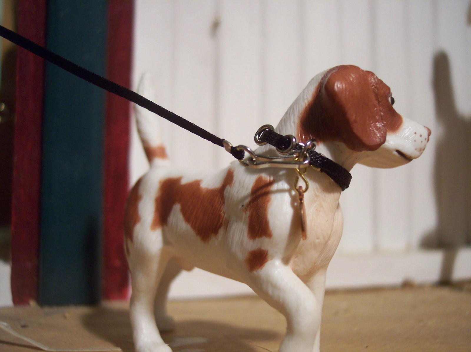 Jaapi BLACK small dog collar w/black leash for Breyer Animals, not for real dogs