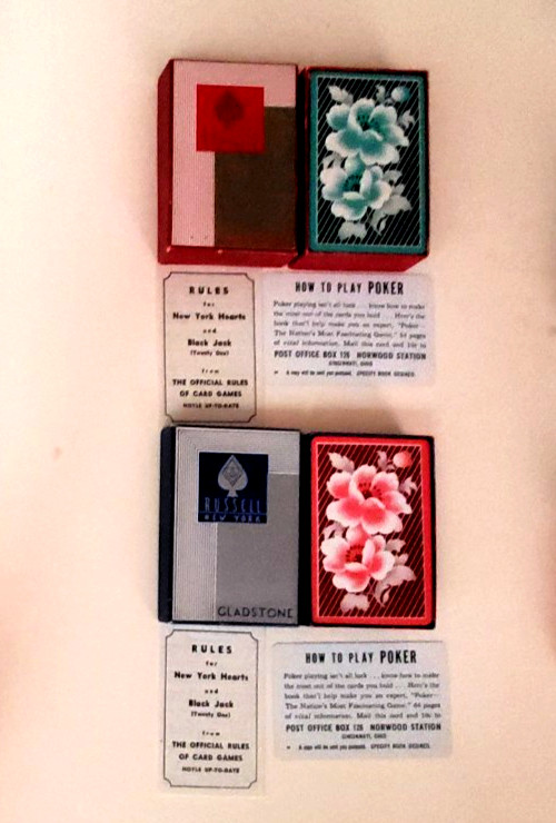 VNTG Lot of 2 Russel New York Gladstone Playing Cards W23 L08