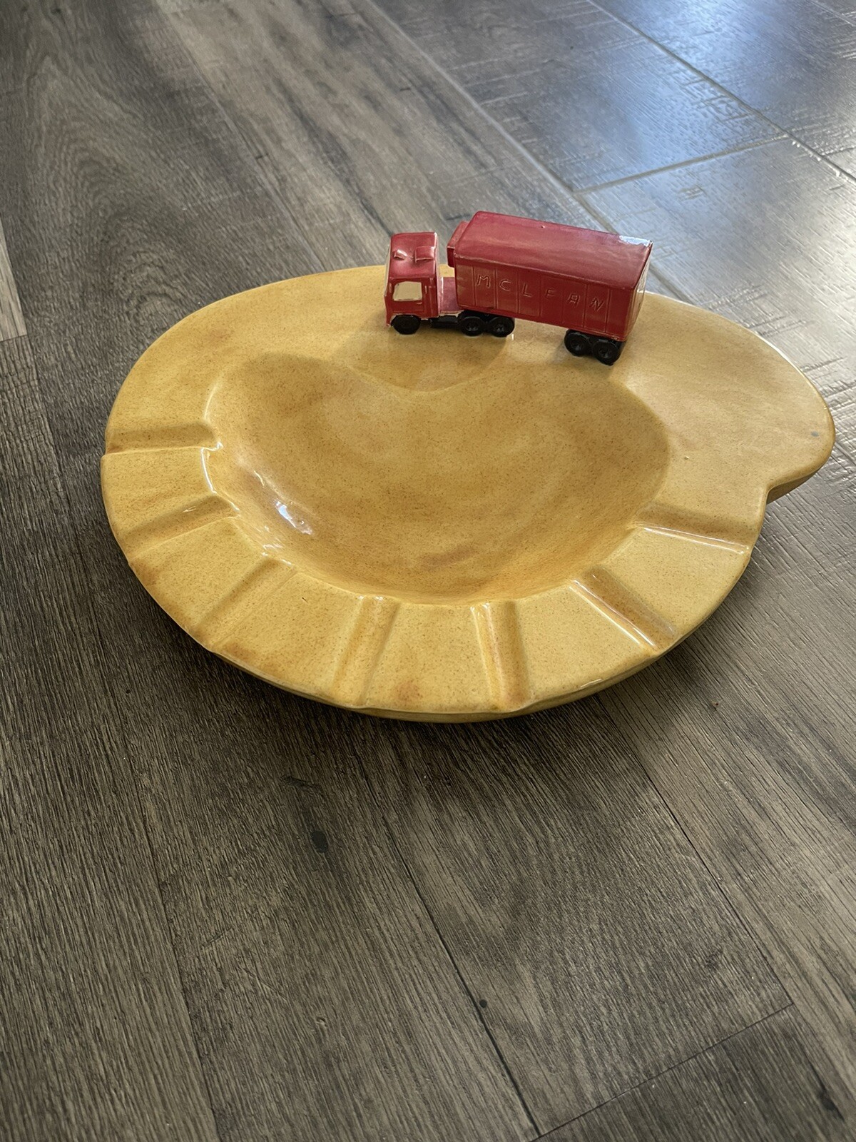 Vintage Studio Art Trucker Ashtray Ceramic handmade large truck  ManCave Unique